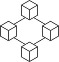 illustrazione di blockchain icona o simbolo nel ictus stile. vettore