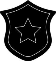 stella scudo icona o simbolo nel nero e bianca colore. vettore
