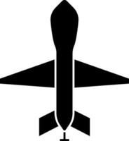 aereo icona nel nero e bianca colore. vettore
