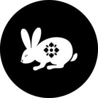 glifo coniglio Cinese zodiaco icona o simbolo. vettore
