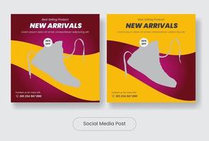 set di banner modello post social media scarpe da uomo vettore