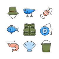 set di icone di pesca design vettore