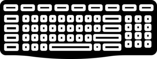 nero e bianca tastiera icona o simbolo. vettore