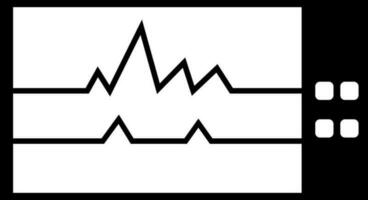 nero e bianca cardiogramma icona nel piatto stile. vettore