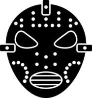 glifo hockey maschera icona o simbolo. vettore