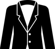 nero e bianca cappotto o completo da uomo icona nel piatto stile. vettore