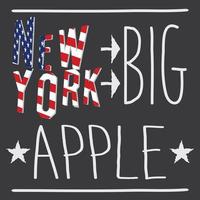 etichetta di applique del distintivo di vettore di progettazione di stampa della maglietta del manifesto di tipografia della grande mela di new york