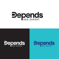 dipende SEO esperto minimalista logo design vettore