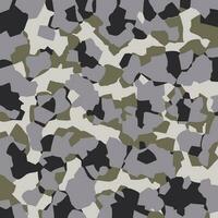 camuffare modello sfondo senza soluzione di continuità vettore illustrazione. classico capi di abbigliamento stile mascheratura Camo ripetere Stampa. grigio nero bianca colori foresta inverno struttura