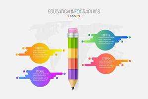 modello di infografica in 4 passaggi modello per la presentazione del diagramma grafico e il grafico vettore