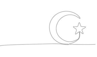 Ramadan cartello isolato su bianca sfondo. linea arte religione vacanza. uno linea continuo vettore illustrazione.
