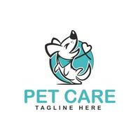 cane monoline concetto vettore logo design