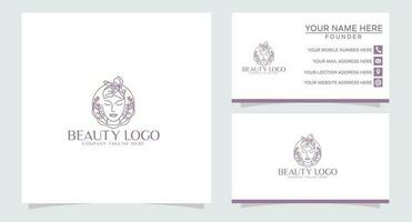 bellezza cosmetico donna lusso logo design e attività commerciale carta modello vettore