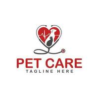 medico cane gatto animale domestico logo vettore icona linea arte schema design