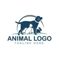 modello di progettazione del logo per la cura degli animali domestici. illustrazione dell'icona di vettore dell'automobile dell'animale domestico