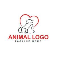 amore animale domestico cura logo design modello animale domestico auto vettore icona illustrazione