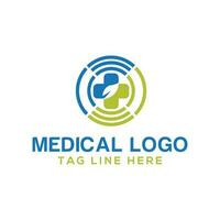 naturale medico Salute logo design vettore