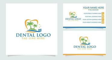 Sorridi dentale logo. dentale logo design vettore