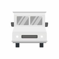 camion di cibo bianco con vista frontale dettagliata vettore cartoon stile piatto