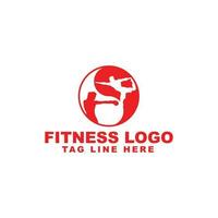 fitness e bodybuilding logo design modello vettore