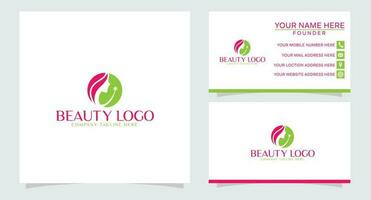 design del logo di bellezza con vettore premium di concetto astratto creativo