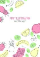 frutta illustrazione schizzo stile luminosa macchie manifesto design vettore