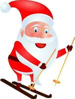 vettore illustrazione di Santa Claus indossare pattinare barca.