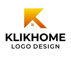K lettera monogramma clic cursore e vero tenuta logo design. vettore