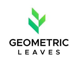un' logo per un' pianta chiamato geometrico le foglie. vettore