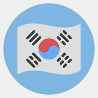 icona Sud coreano bandiera. Sud Corea elementi. icone nel colore compagno stile. bene per stampe, manifesti, logo, annuncio, infografica, eccetera. vettore