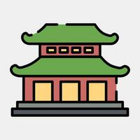 icona Sud Corea palazzo. Sud Corea elementi. icone nel pieno linea stile. bene per stampe, manifesti, logo, annuncio, infografica, eccetera. vettore