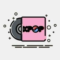 icona coreano pop disco. Sud Corea elementi. icone nel mbe stile. bene per stampe, manifesti, logo, annuncio, infografica, eccetera. vettore