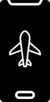 piatto illustrazione di aereo su smartphone indietro copertina icona. vettore