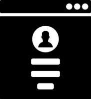 accesso profilo icona o simbolo nel nero e bianca colore. vettore