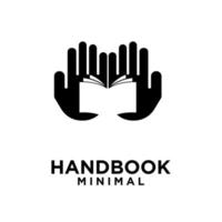 mano semplice libro minimo illustrazione vettoriale icona logo design