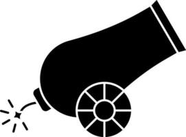 illustrazione di cannone icona nel nero e bianca colore. vettore