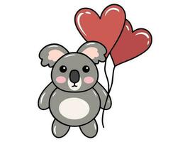 koala cartone animato carino per san valentino giorno vettore