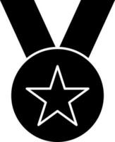 stella medaglia icona o simbolo nel nero e bianca colore. vettore