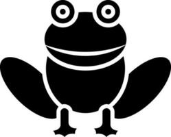 cartone animato personaggio rana icona nel nero e bianca colore. vettore