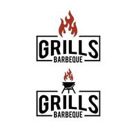 semplice e moderno premium barbecue logo design cibo o griglia modello illustrazione vettoriale concetto