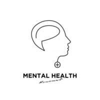 disegno dell'icona di logo di vettore di salute mentale