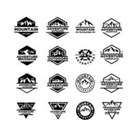 semplice premium mountain adventure outdoor badge vector logo icon design