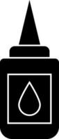 nero e bianca olio bottiglia icona o simbolo nel piatto stile. vettore