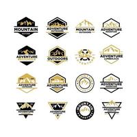 semplice premium mountain adventure outdoor badge vector logo icon design