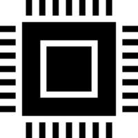 microchip icona o simbolo nel nero e bianca colore. vettore