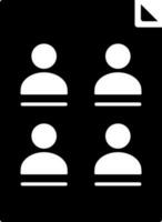 nero e bianca illustrazione di candidati carta elenco icona. vettore