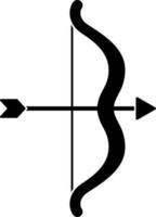 arco e freccia icona nel nero e bianca colore. vettore
