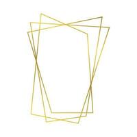 oro geometrico poligonale telaio con splendente effetti isolato su bianca sfondo. vuoto raggiante arte deco sfondo. vettore illustrazione.