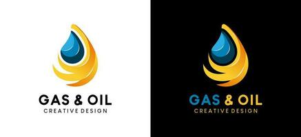 creativo moderno astratto gas e fuoco logo design vettore