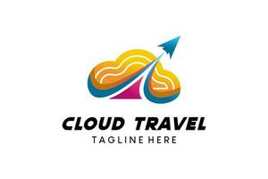 astratto viaggio nube icona logo design vettore